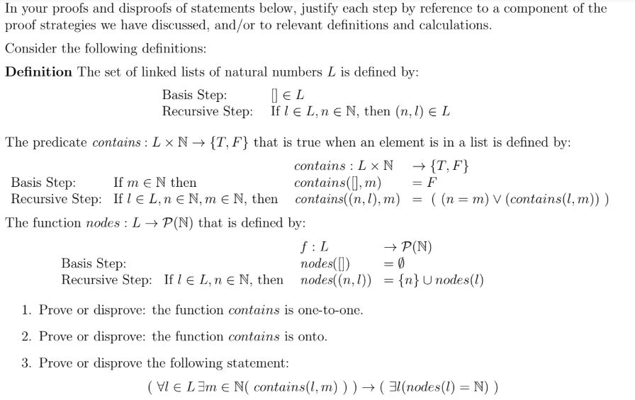 In Your Proofs And Disproofs Of Statements Below, | Chegg.com