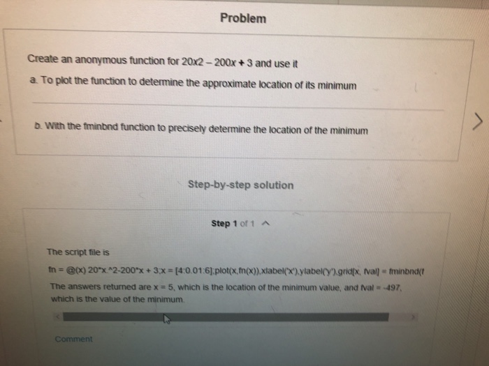 Solved 19. Create an anonymous function for 20x2 200x 3 and | Chegg.com