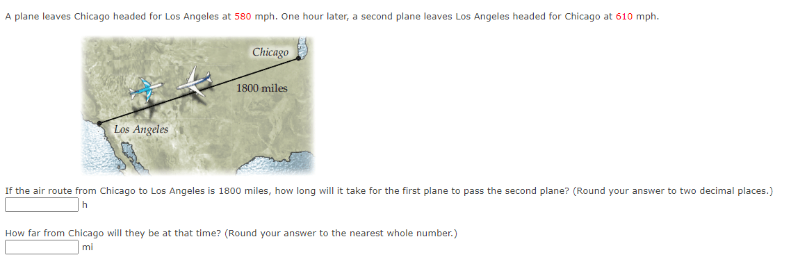 Solved If the air route from Chicago to Los Angeles is 1800