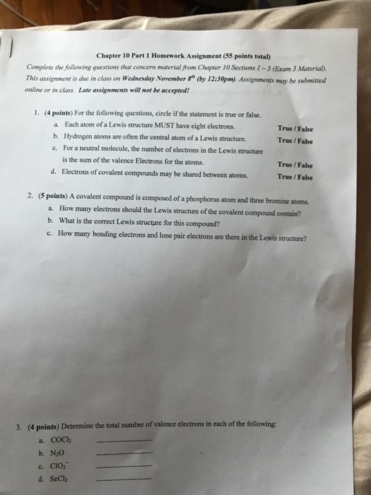 Solved Chapter 10 Part 1 Homework Assignment (55 points | Chegg.com