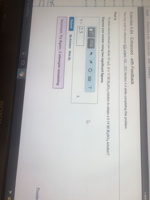 Solved To what volume should you dilute 30 mL of a 12 M