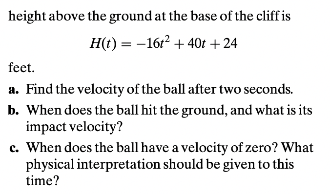 Solved A ball is thrown directly upward from the edge of a | Chegg.com