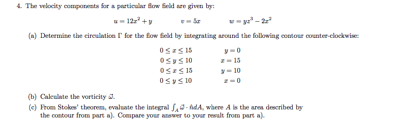 Solved given by 4. The velocity components for a particular | Chegg.com