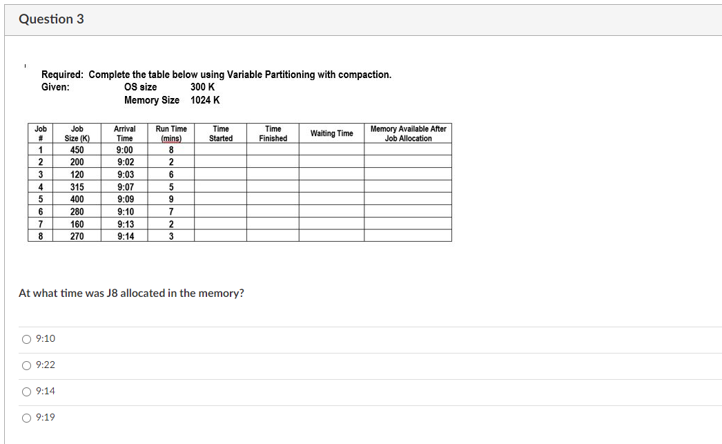 Solved Question 1 Required: Complete the table below using | Chegg.com