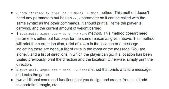 Solved An Item represents objects the player may encounter | Chegg.com