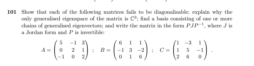 Solved 01 Show that each of the following matrices fails to | Chegg.com