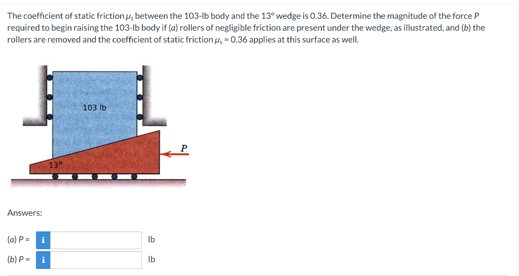 Solved The coefficient of static friction μ5 between the | Chegg.com