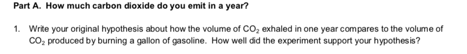 Solved Part A How Much Carbon Dioxide Do You Emit In A Chegg