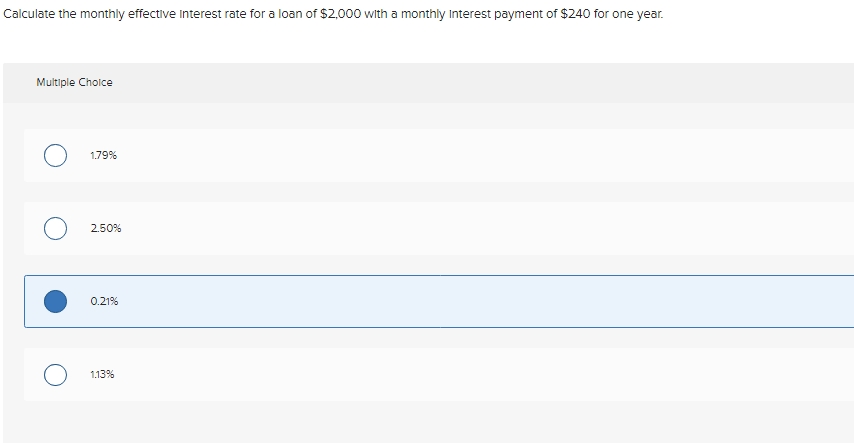 Solved Calculate the monthly effective interest rate for a | Chegg.com