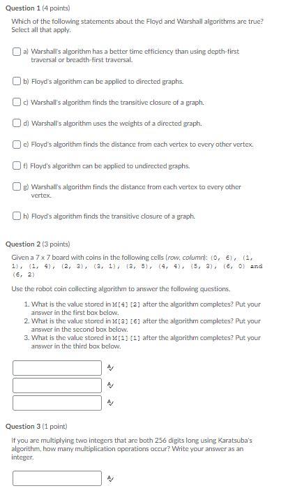 Solved Question 1 (4 points) Which of the following | Chegg.com