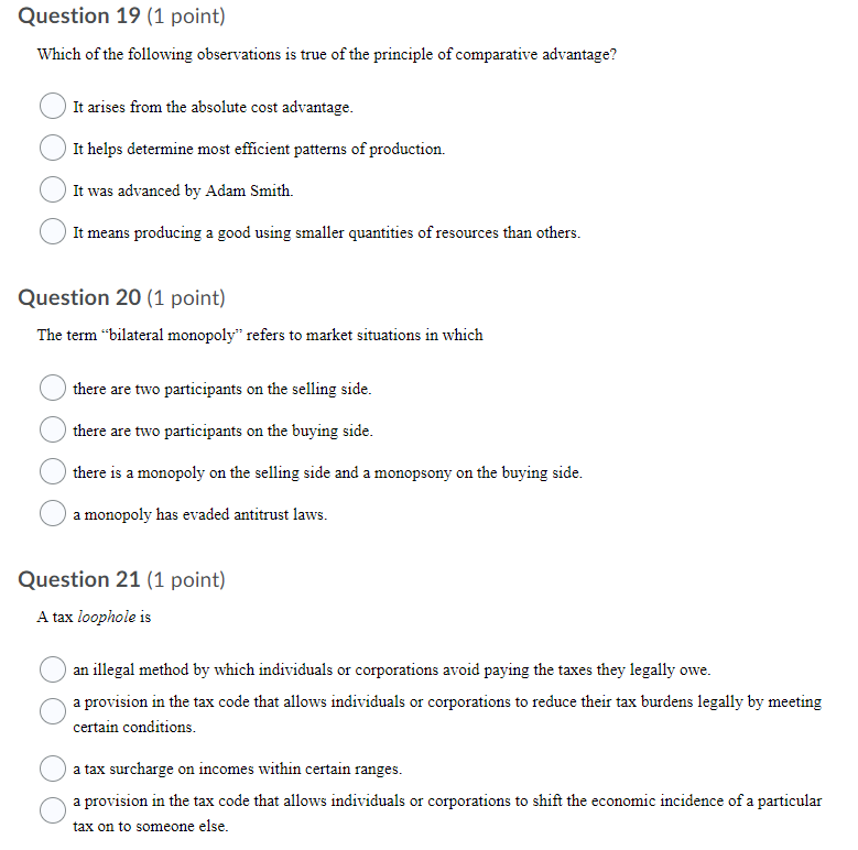 Solved Question 19 (1 point) Which of the following | Chegg.com