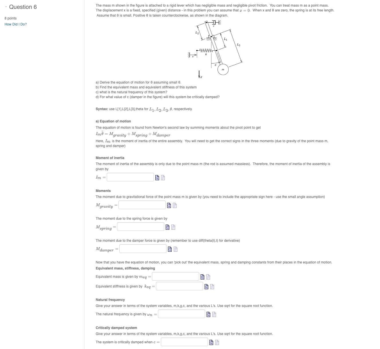 Solved The mass m ﻿shown in the figure is attached to a | Chegg.com