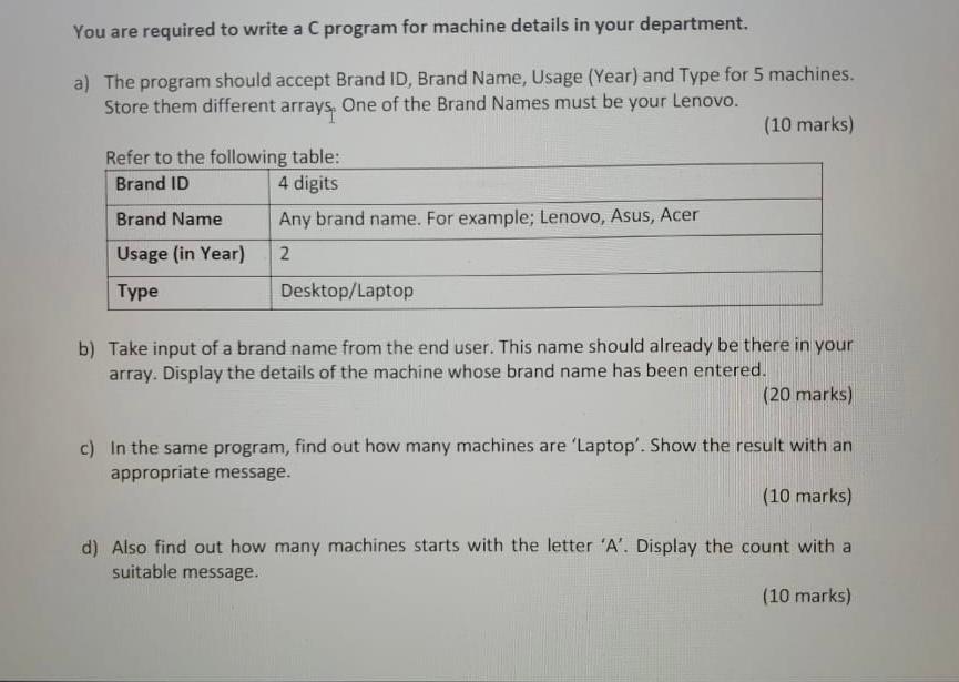 Solved You are required to write a C program for machine | Chegg.com