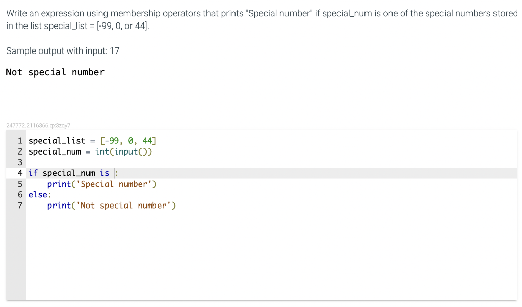 Solved Write an expression using membership operators that | Chegg.com