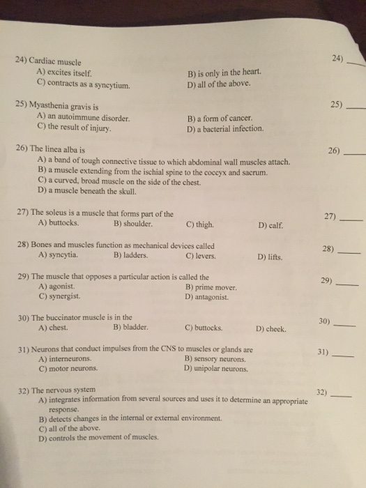 Solved xamination 3 Biology 221 (Anatomy &Physiology D) | Chegg.com