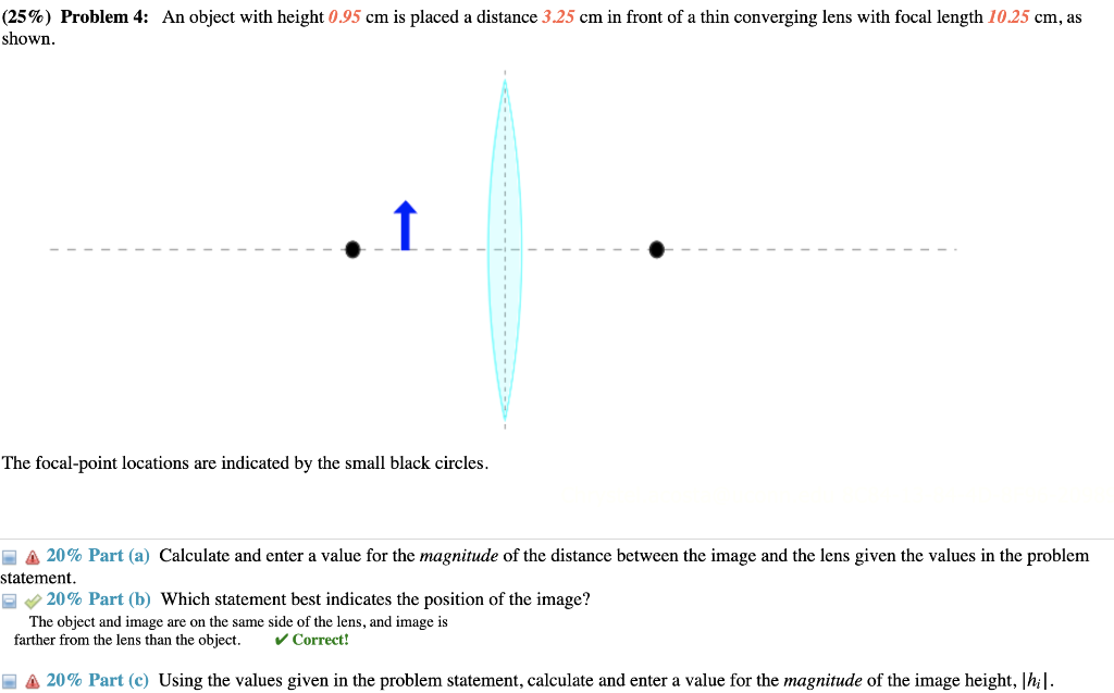Solved (25\%) Problem 4: An object with height 0.95 cm is | Chegg.com