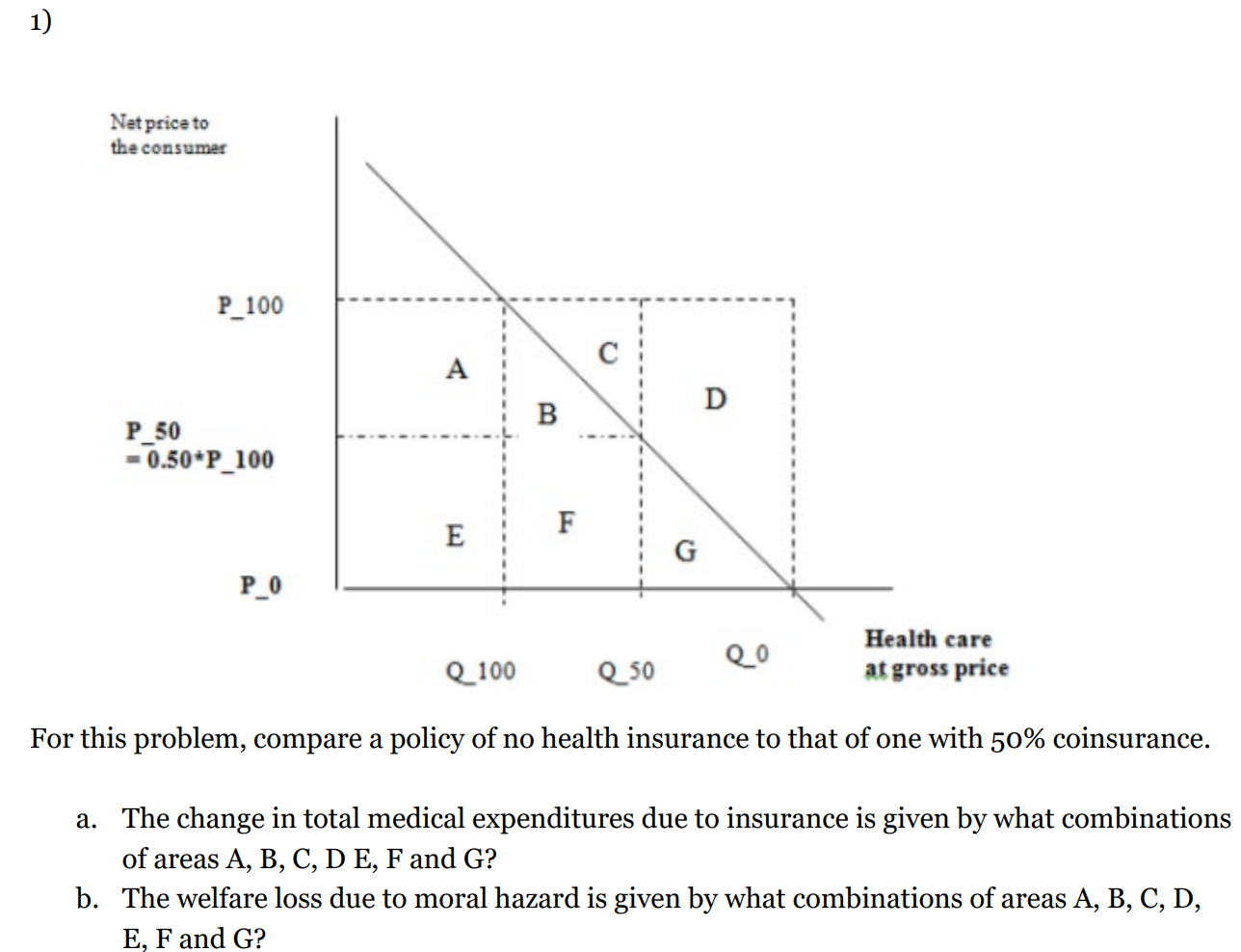 For this problem, compare a policy of no health