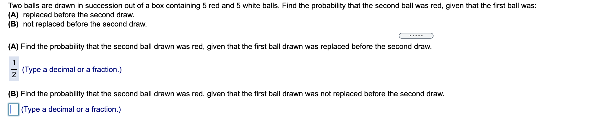 Solved Two Balls Are Drawn In Succession Out Of A Box | Chegg.com