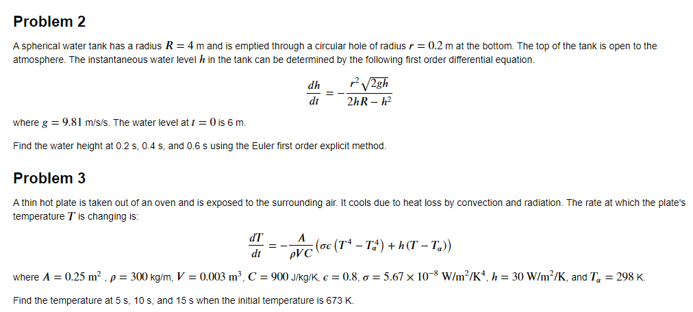 Solved Problem 2 A spherical water tank has a radius R=4 m | Chegg.com