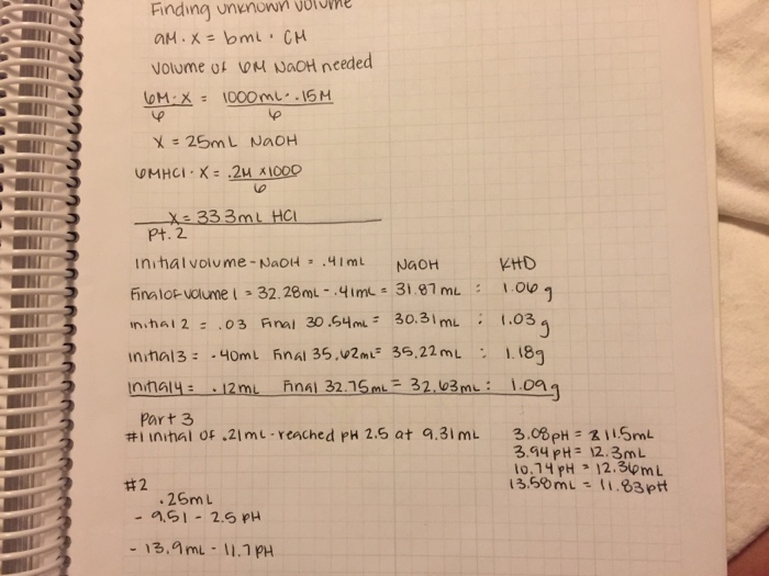 Calculate the molarity of the NaOH solution as | Chegg.com