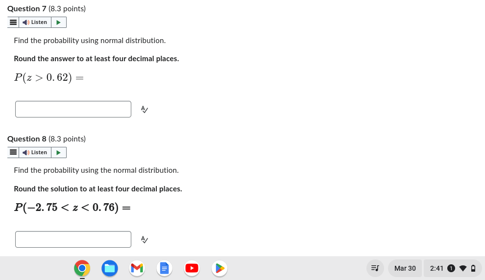 Solved Find the probability using normal distribution. Round | Chegg.com