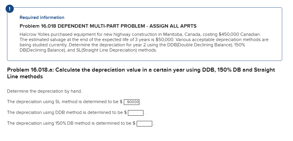 Solved Required Information Problem 16.018 DEPENDENT | Chegg.com