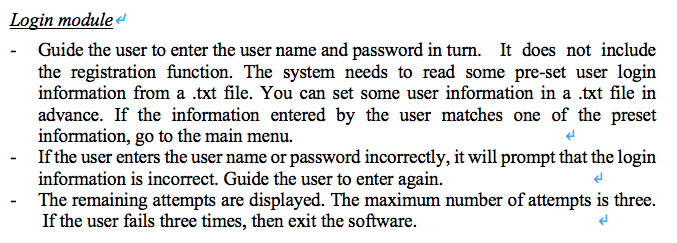 Solved Login module - Guide the user to enter the user name | Chegg.com