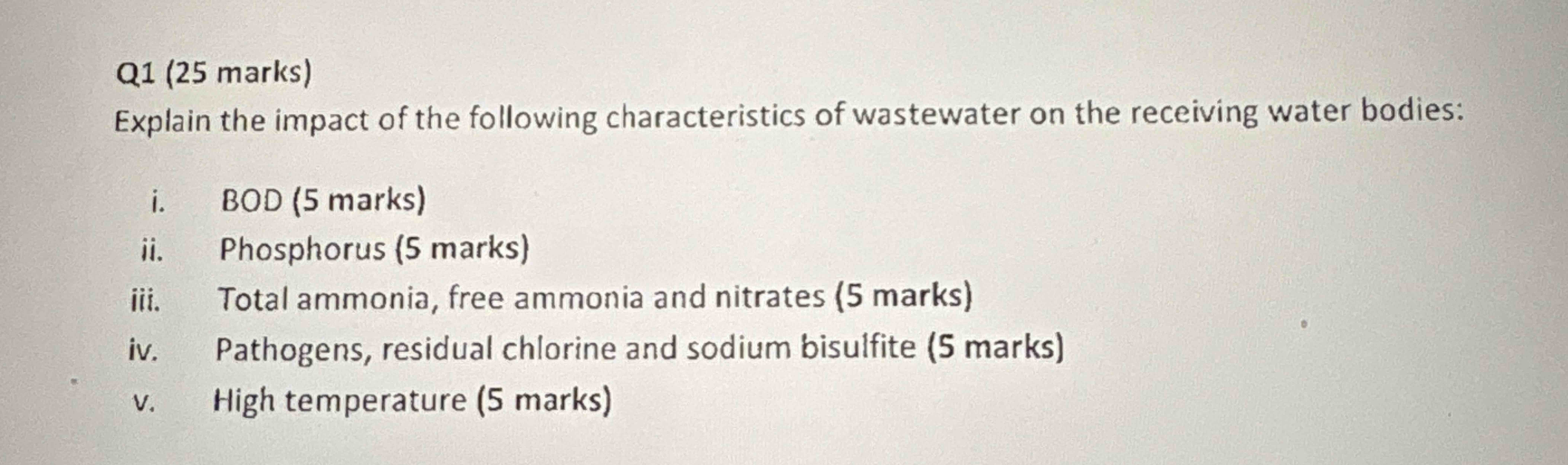 Solved Q1 (25 ﻿marks)Explain the impact of the following | Chegg.com