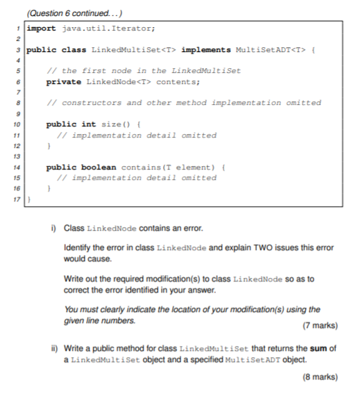 Solved 6. a) Write Java code with appropriate documentation | Chegg.com
