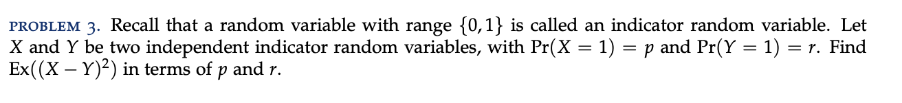 Solved PROBLEM 3. Recall that a random variable with range | Chegg.com