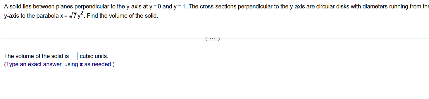 Solved A solid lies between planes perpendicular to the | Chegg.com