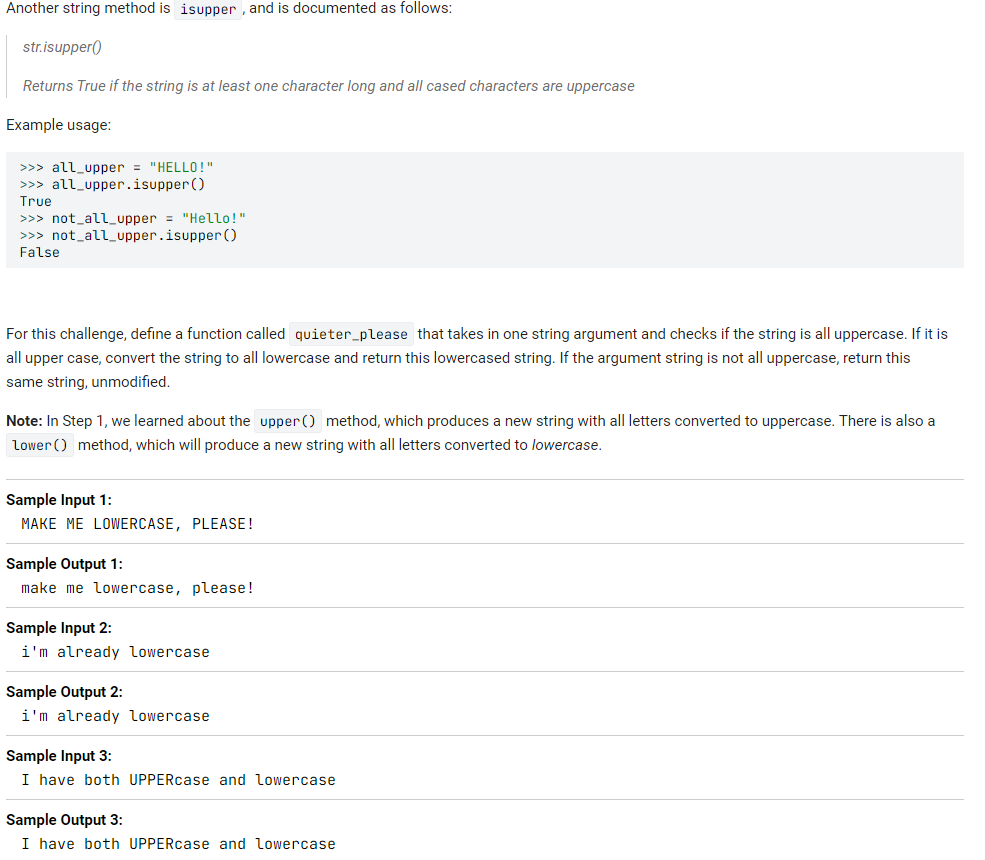 Solved Another string method is isupper, and is documented | Chegg.com