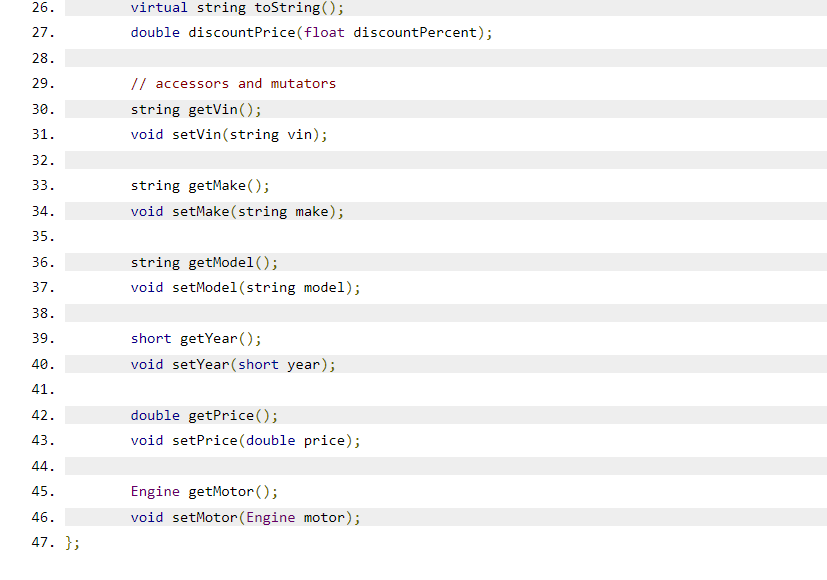 Solved Change the Vehicle class to an abstract class in your | Chegg.com