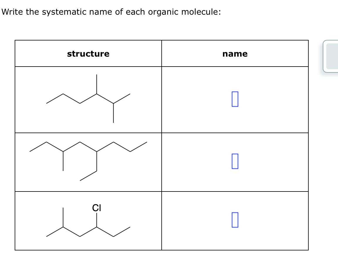 Solved Write the systematic name of each organic molecule: | Chegg.com