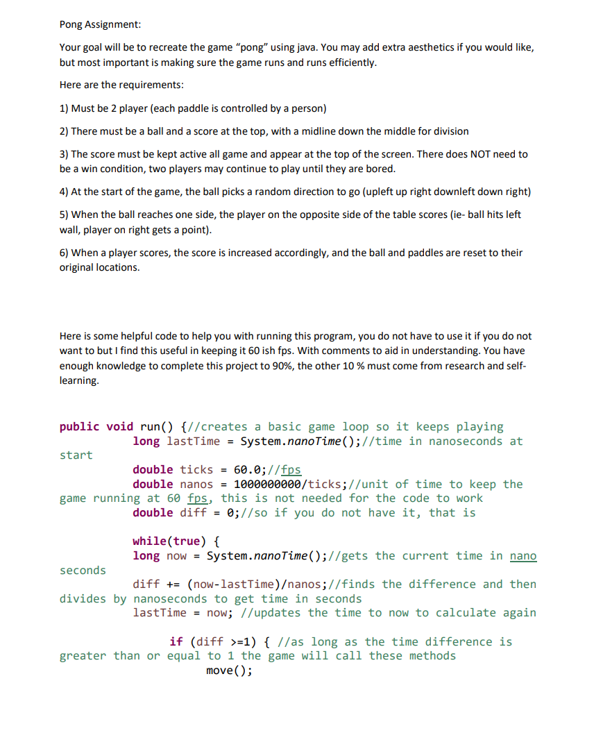 Solved Hey, can I get this code in Java, and it's a ping | Chegg.com