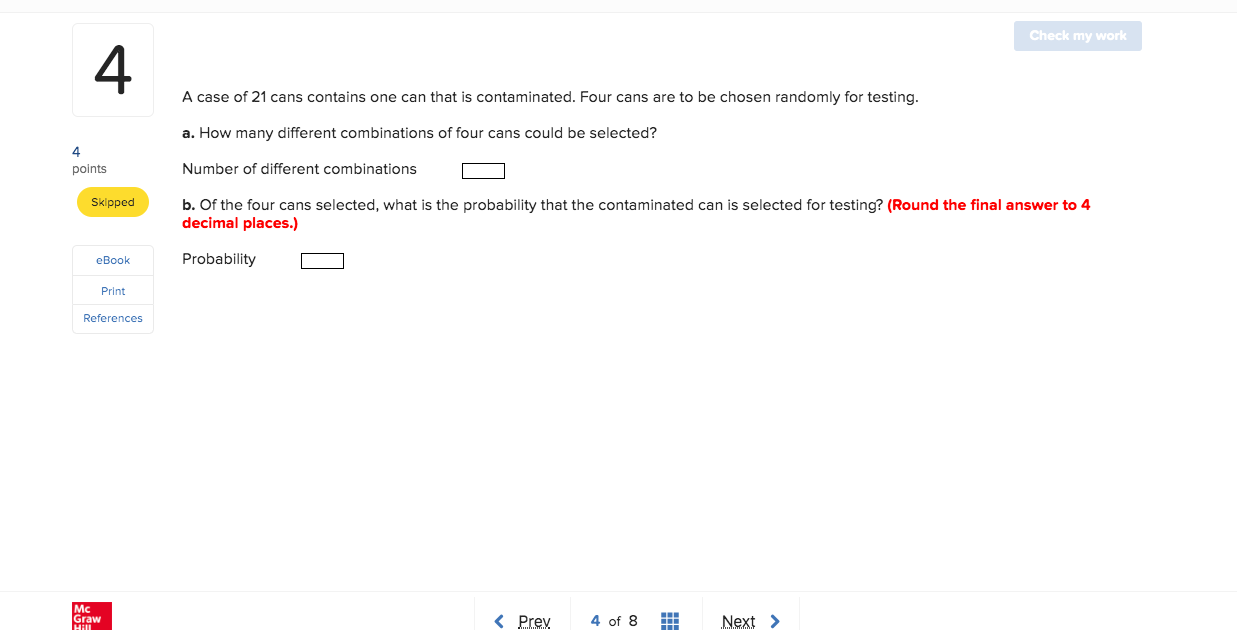 Solved Check my work A case of 21 cans contains one can that | Chegg.com