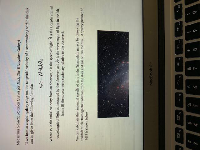 Solved Measuring Galactic Rotation Curves for M33, The | Chegg.com