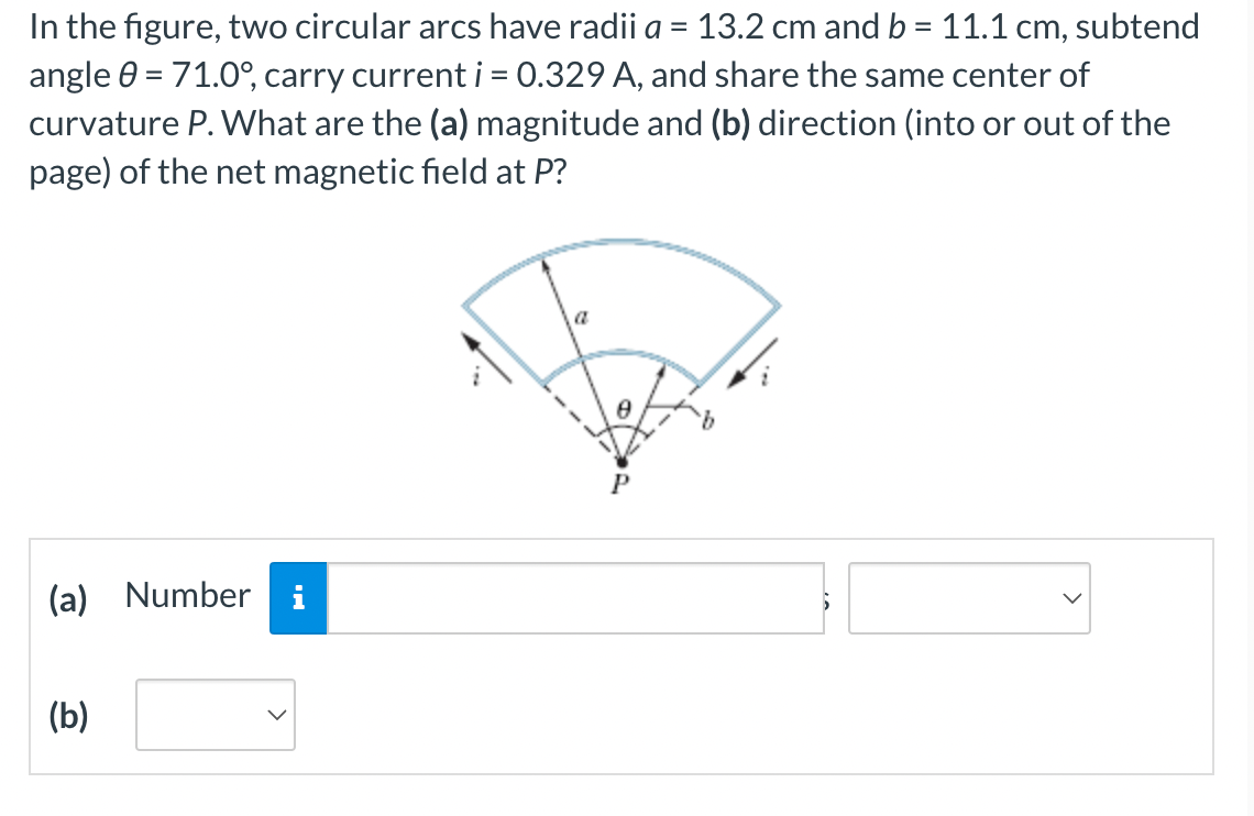 Solved In The Figure, Two Circular Arcs Have Radii A = 13.2 | Chegg.com