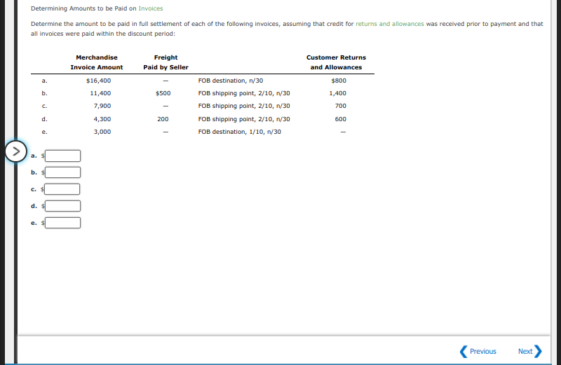 solved-determining-amounts-to-be-paid-on-invoices-determine-chegg