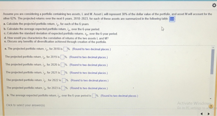 Solved Assume you are considering a portfolio containing two | Chegg.com