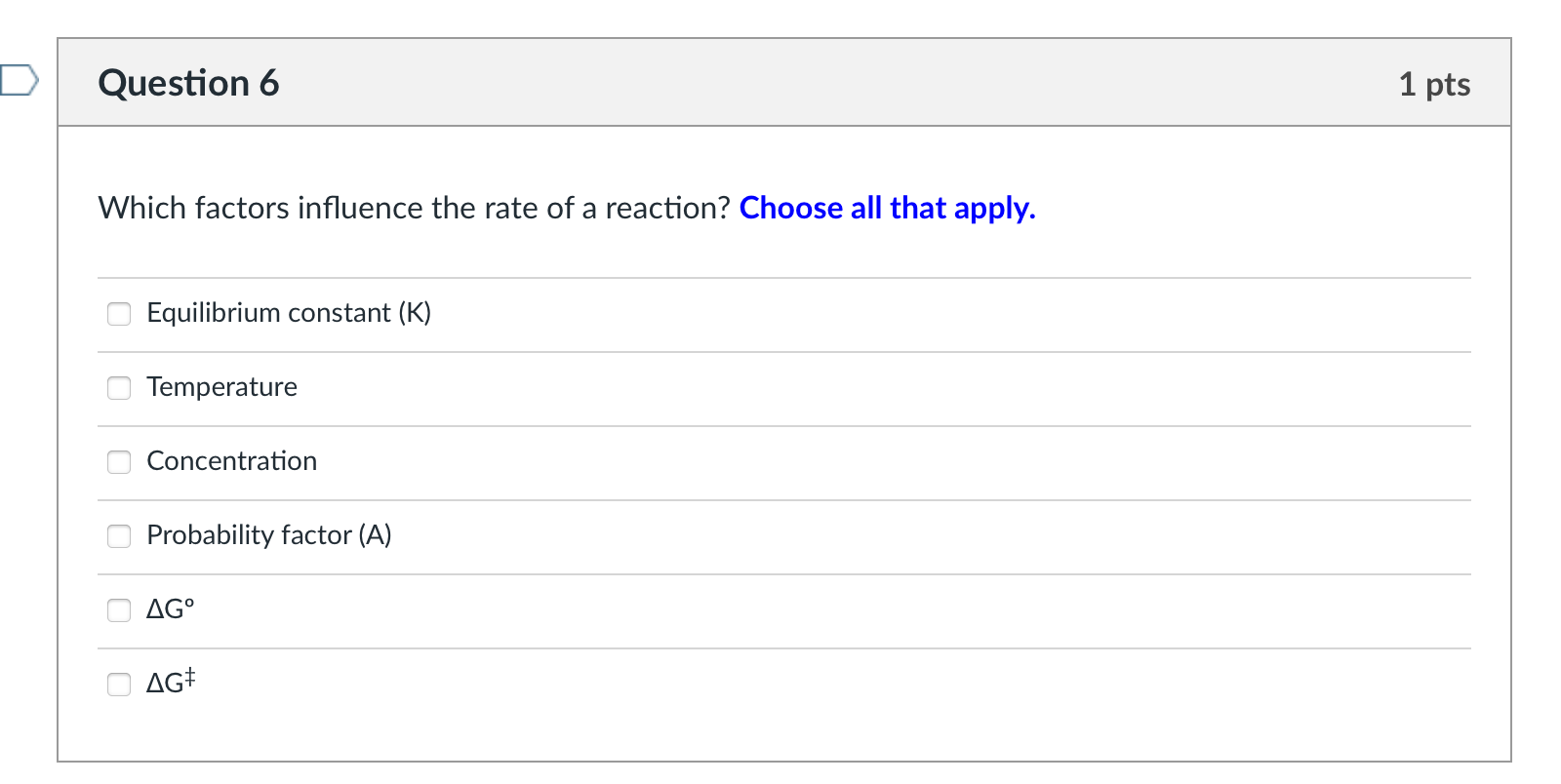 Solved Which factors influence the rate of a reaction? | Chegg.com
