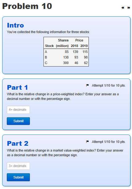 Solved Problem 10 Intro You've collected the following | Chegg.com