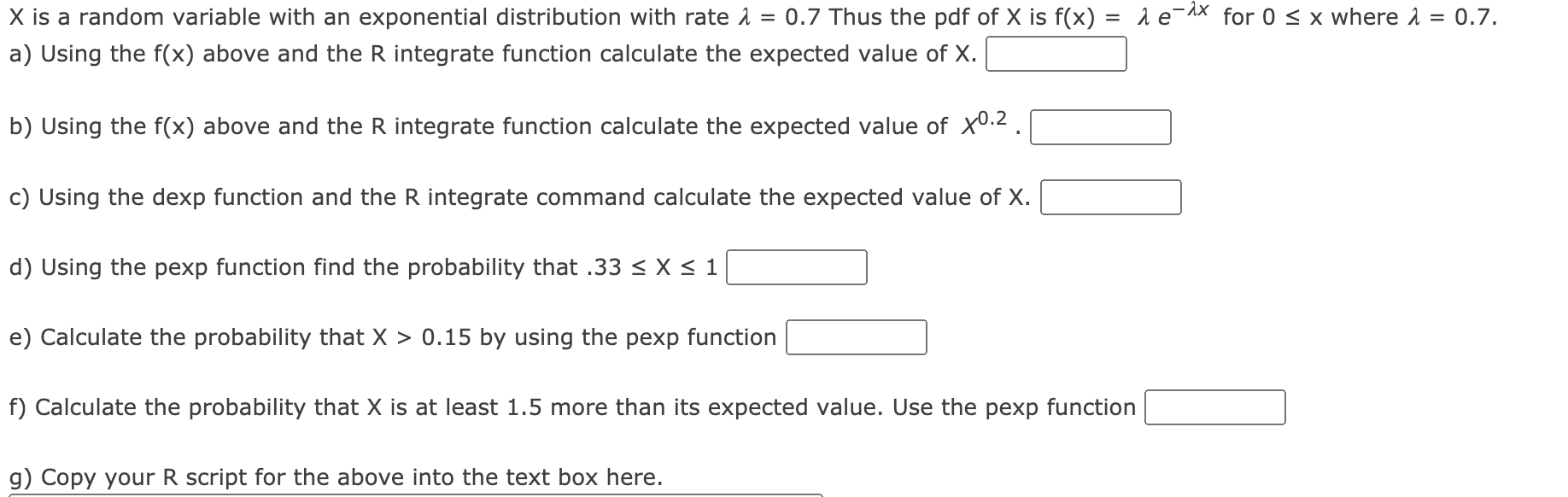 Solved X is a random variable with an exponential | Chegg.com