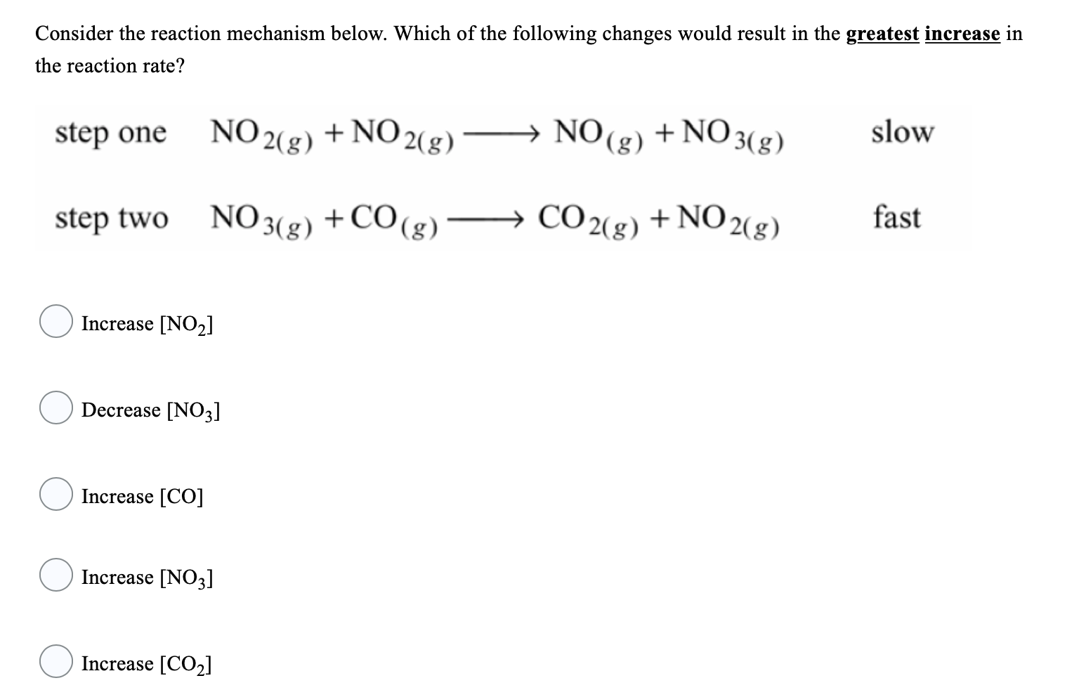 Solved Consider the reaction mechanism below. Which of the | Chegg.com