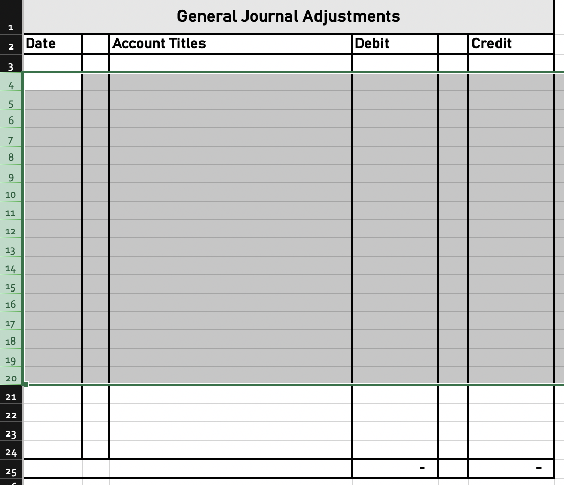 Solved complete the General Journal, the Adjusting Entries | Chegg.com