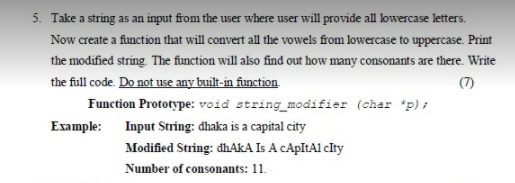 Solved 5. Take a string as an input from the user where user | Chegg.com