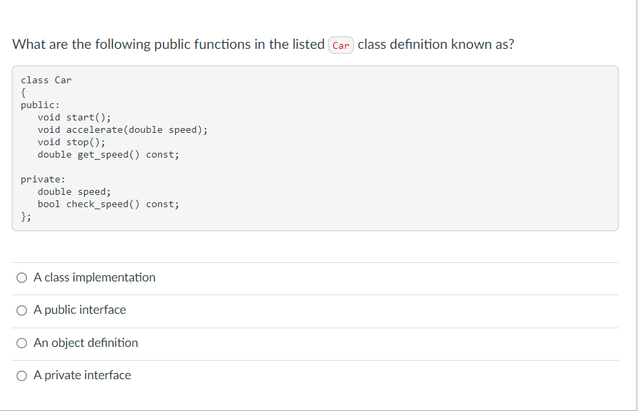 What are the following public functions in the listed | Chegg.com