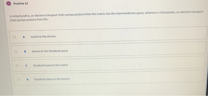 Solved Practice 12 In mitochondria, an electron transport | Chegg.com