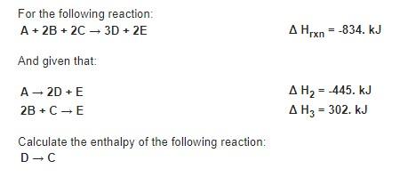 Solved For the following reaction: A+2 B+2C→3D+2E | Chegg.com
