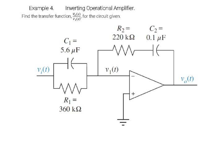 Solved Example 4 Inverting Operational Amplifier. Find The | Chegg.com